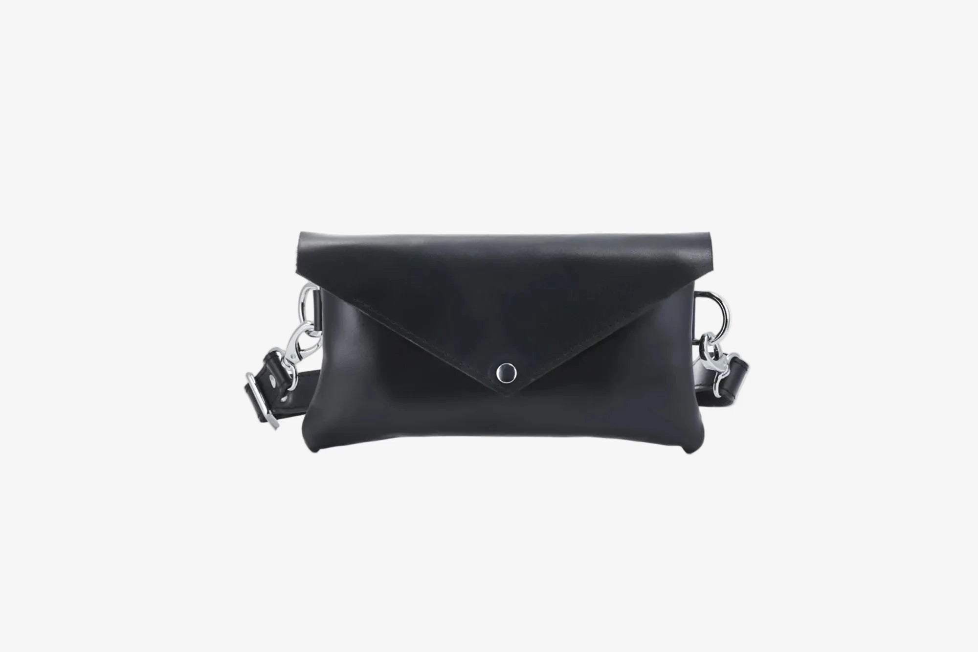 Women's Leather Envelope Bag | Smooth Black - Wenderfarer