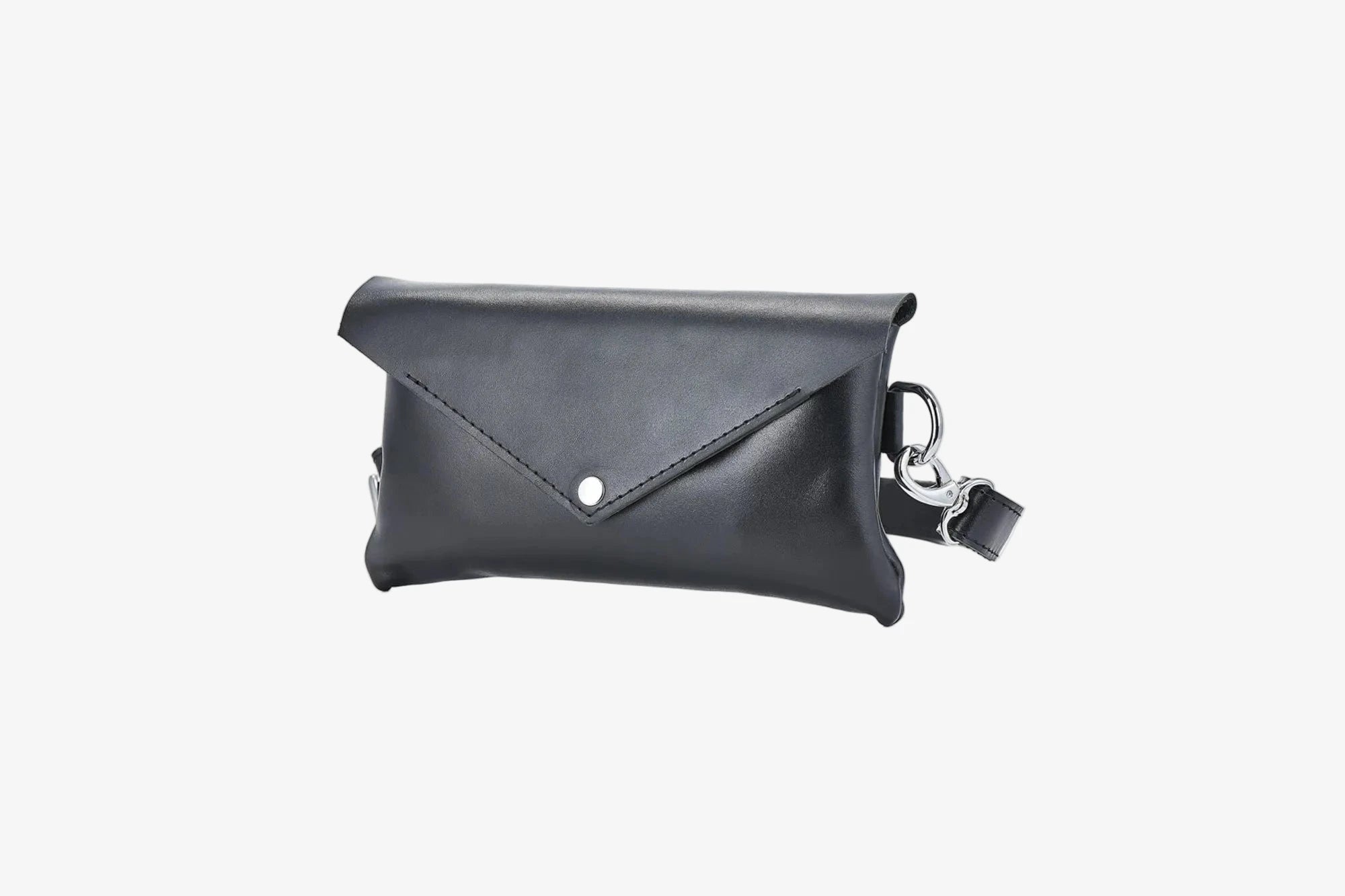Women's Leather Envelope Bag | Smooth Black - Wenderfarer