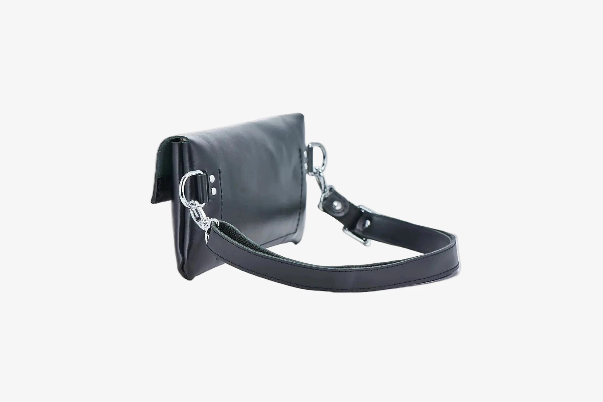 Women's Leather Envelope Bag | Smooth Black - Wenderfarer