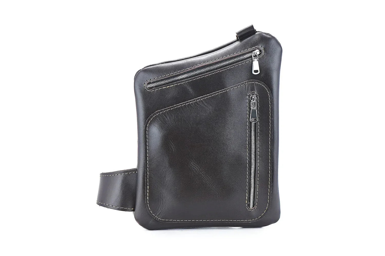 Smooth Leather Sling Bag for Men's | Hidden
