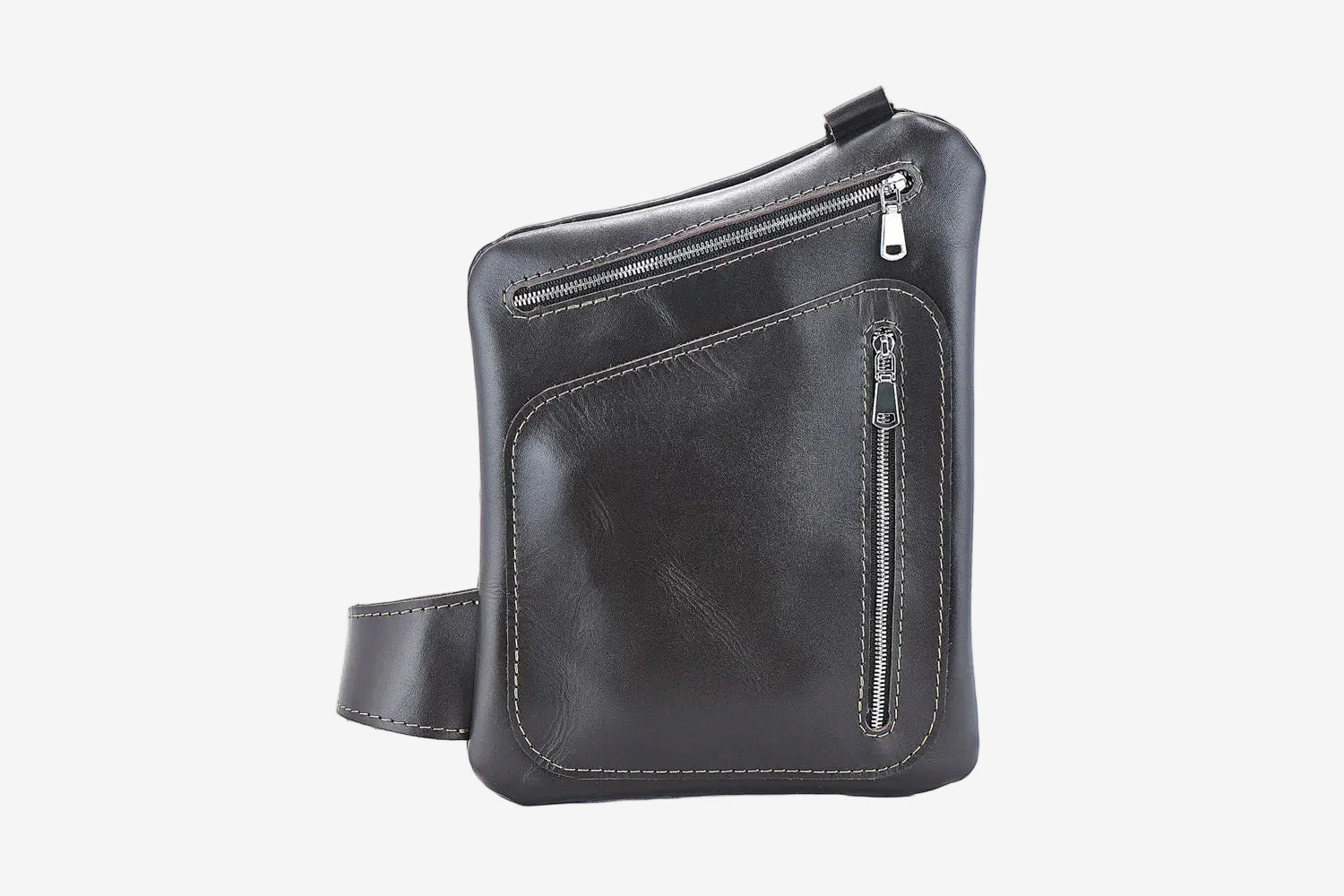 Smooth Leather Sling Bag for Men's | Hidden