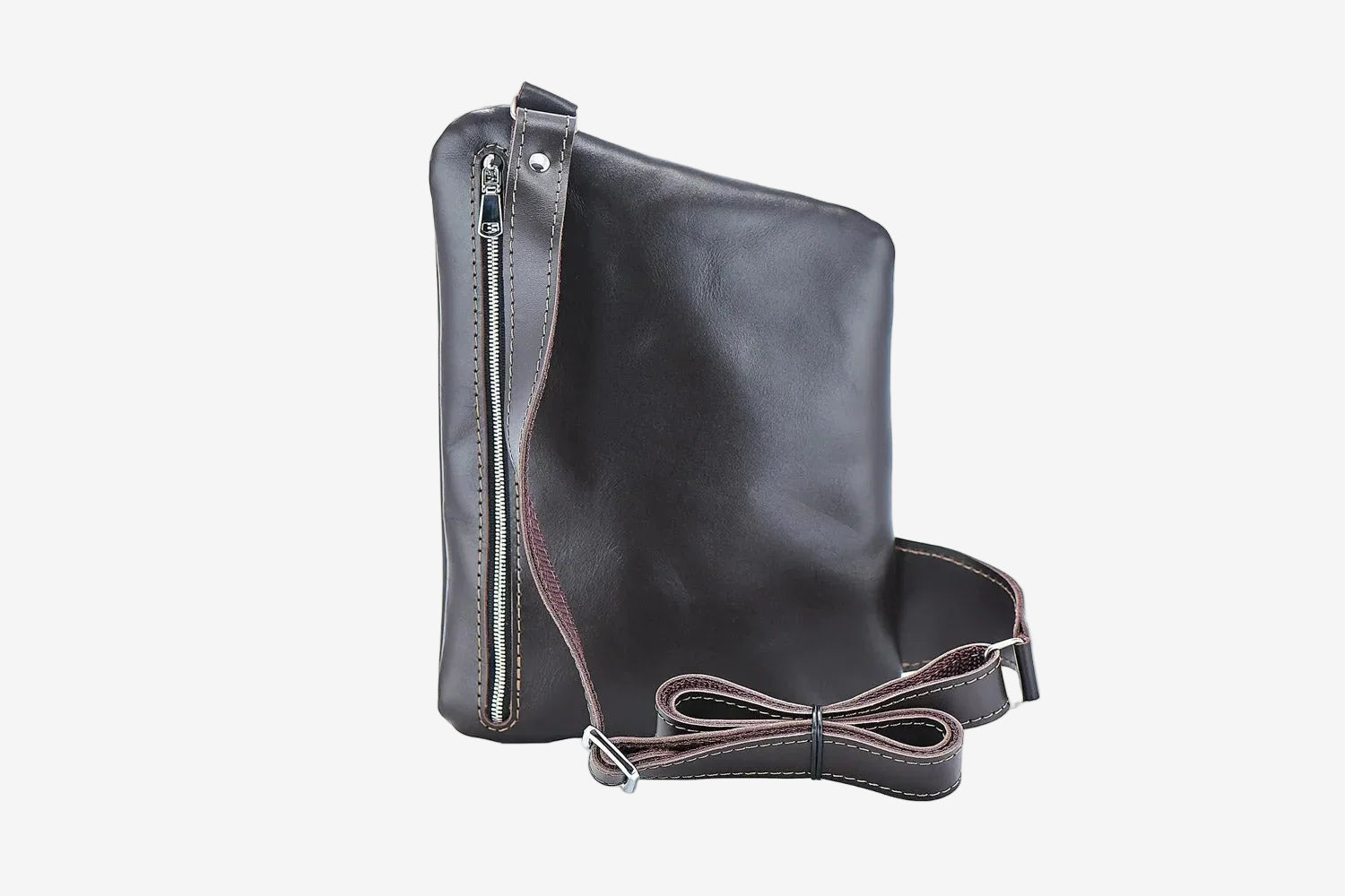 Smooth Leather Sling Bag for Men's | Hidden