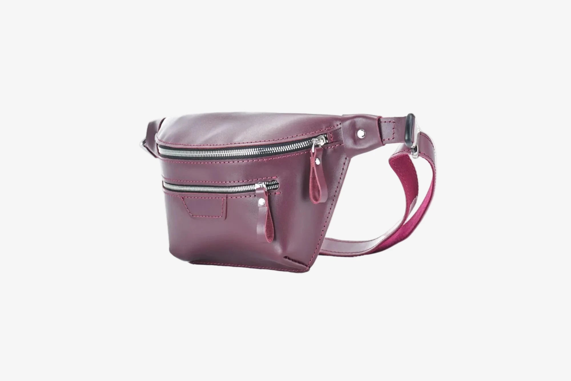 Leather Waist & Crossbody Bag – Unisex Belt Bag with Zippers