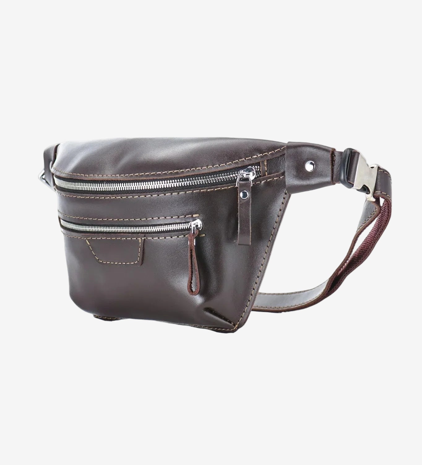 Leather Waist & Crossbody Bag – Unisex Belt Bag with Zippers