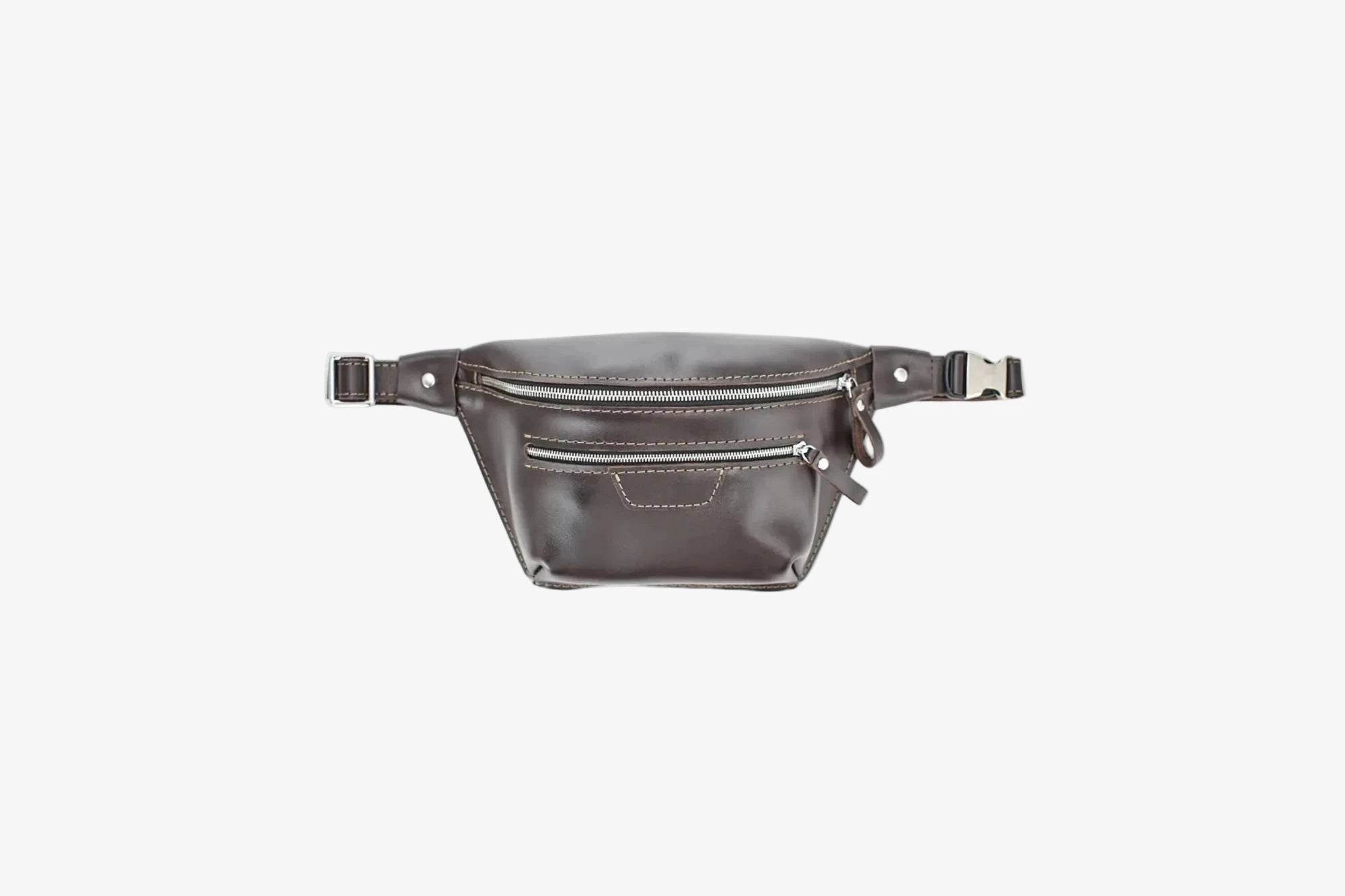 Leather Waist & Crossbody Bag – Unisex Belt Bag with Zippers