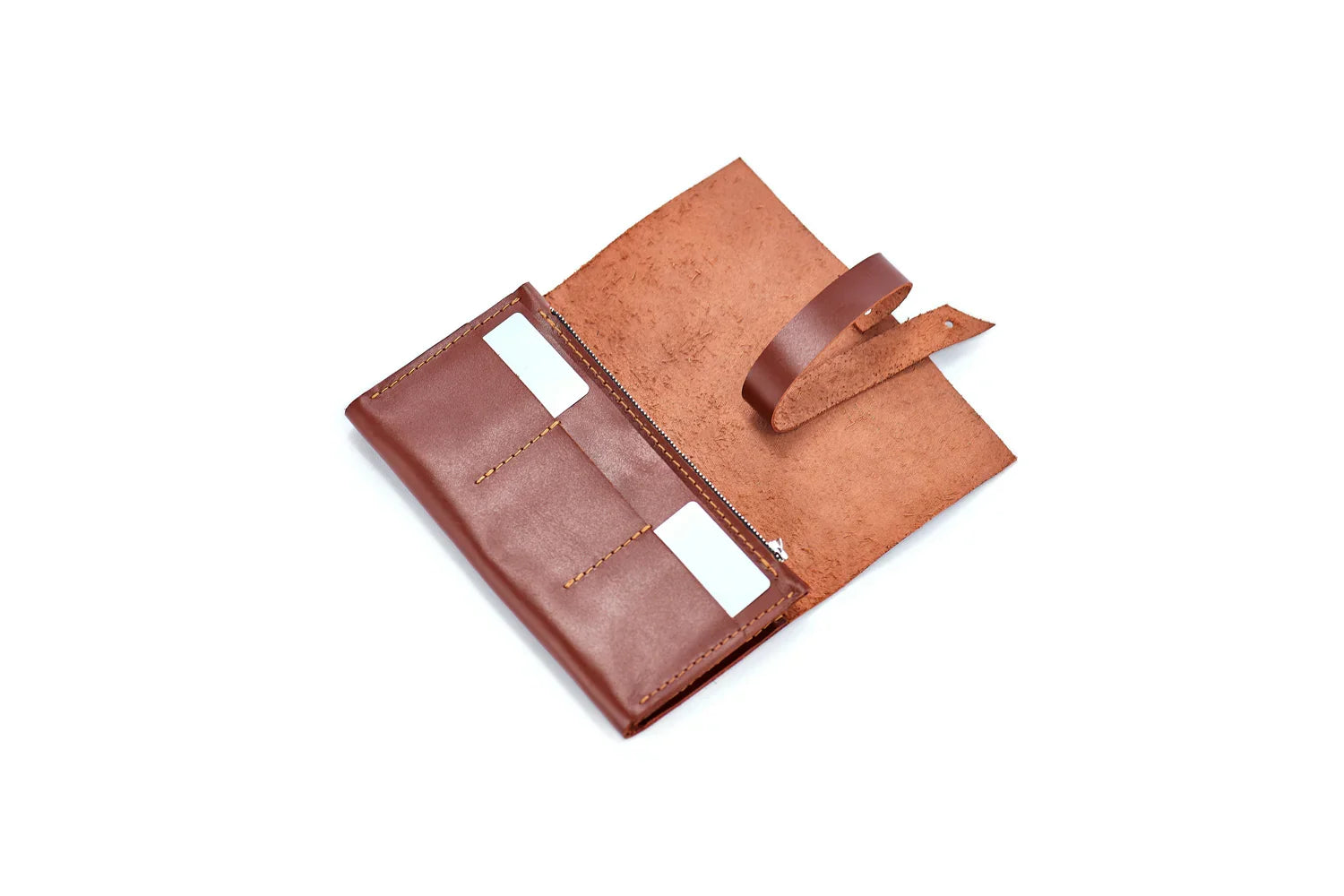 Smooth Leather Wallet for Women | Wrap Closure + Zip Pocket
