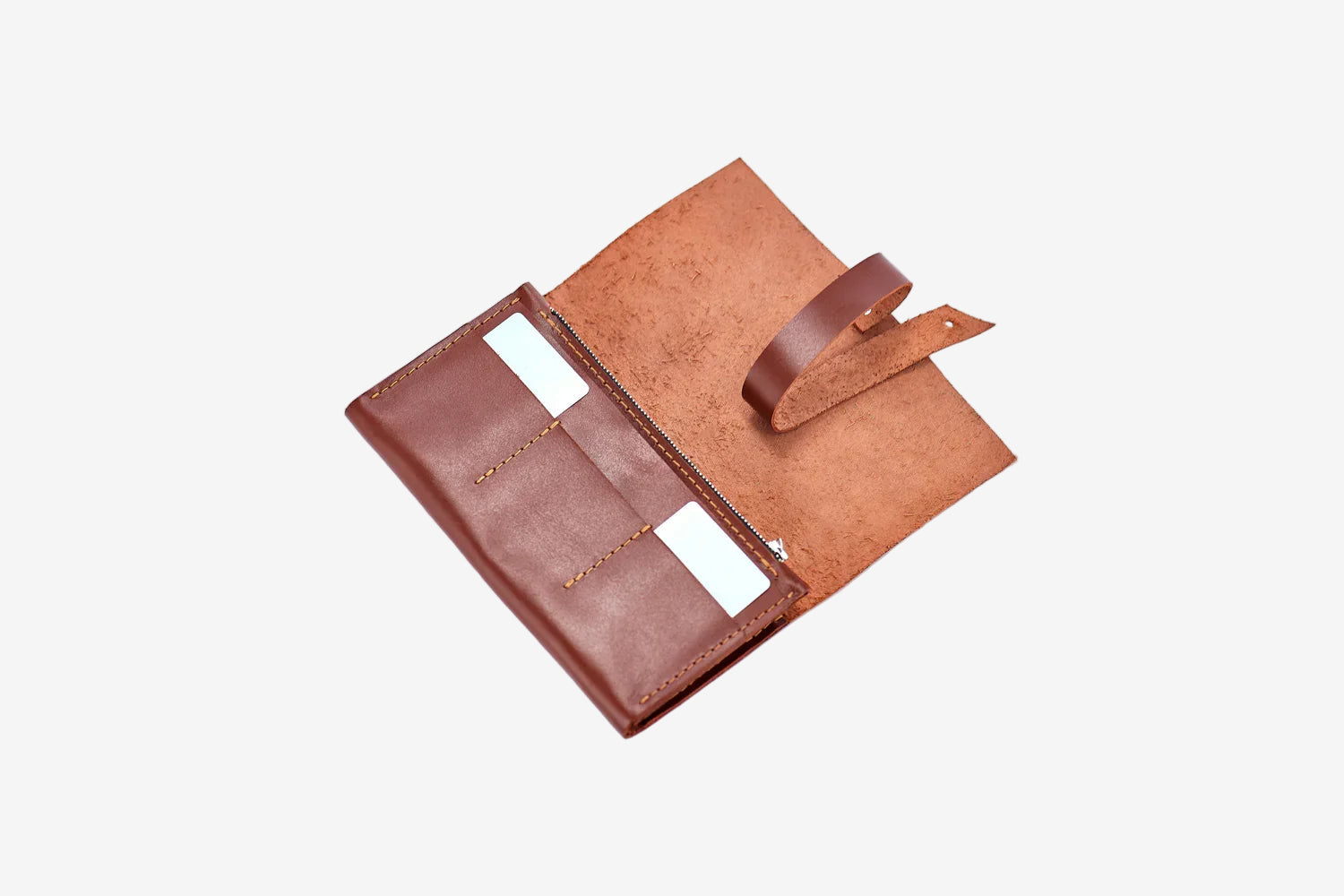 Smooth Leather Wallet for Women | Wrap Closure + Zip Pocket