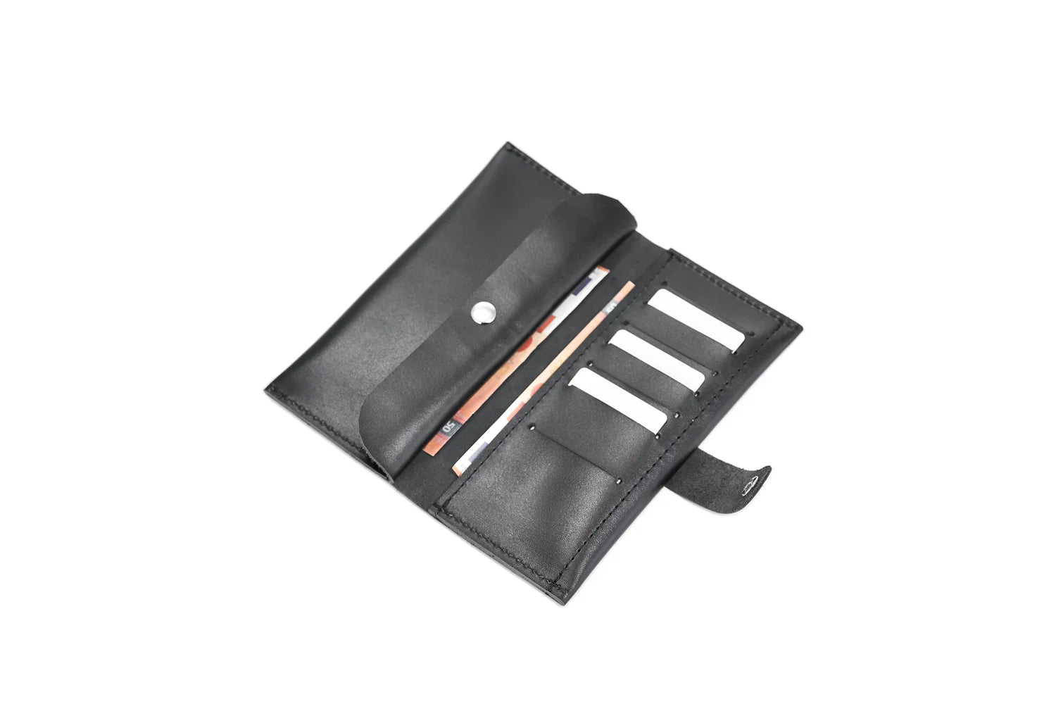 Classic Long Wallet β Smooth Leather & Snap Button