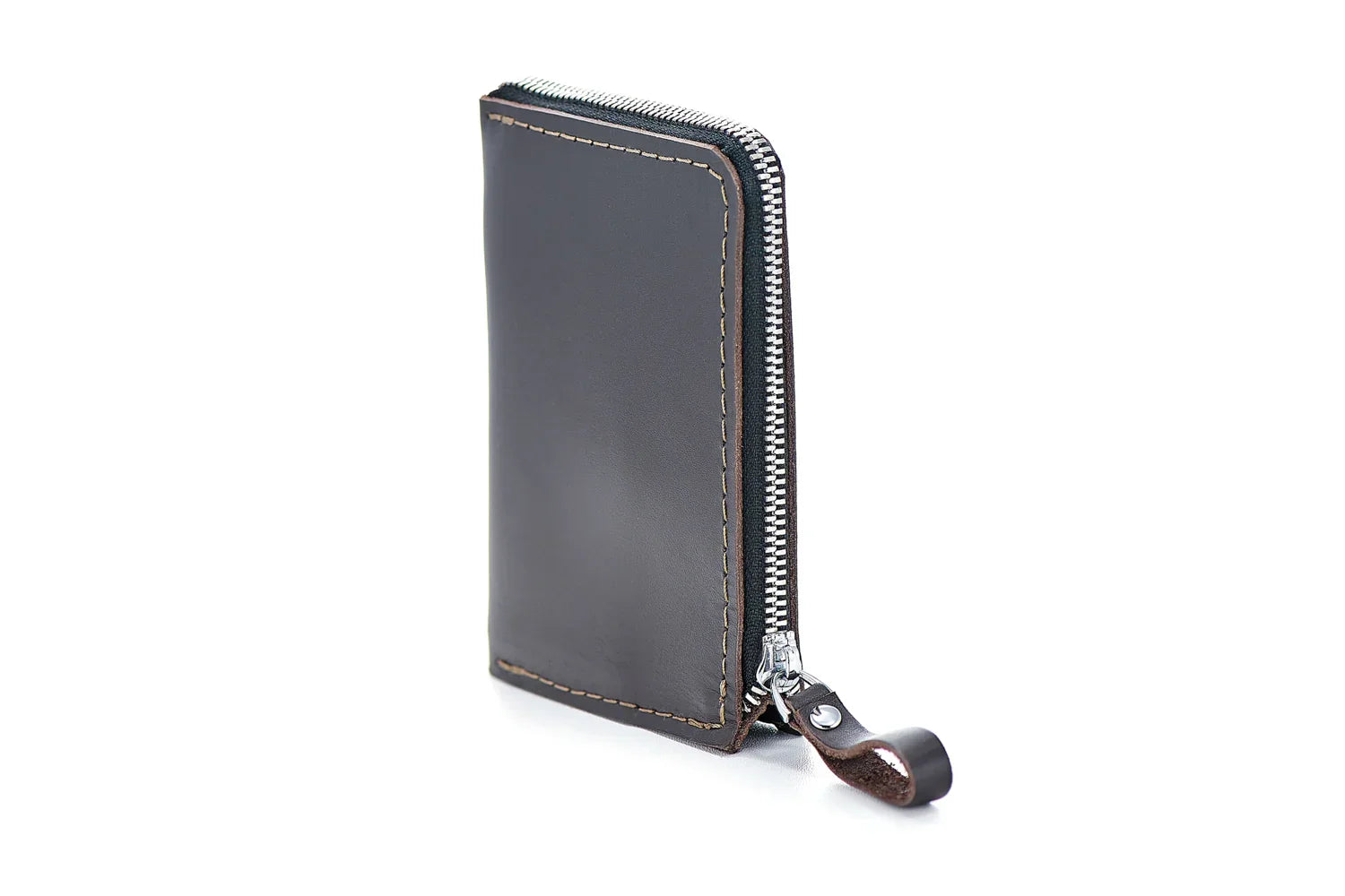 Small Zippered Leather Wallet