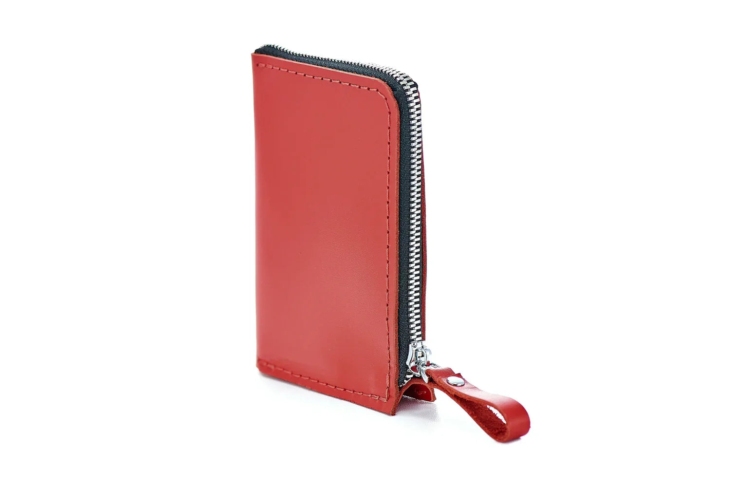 Small Zippered Leather Wallet