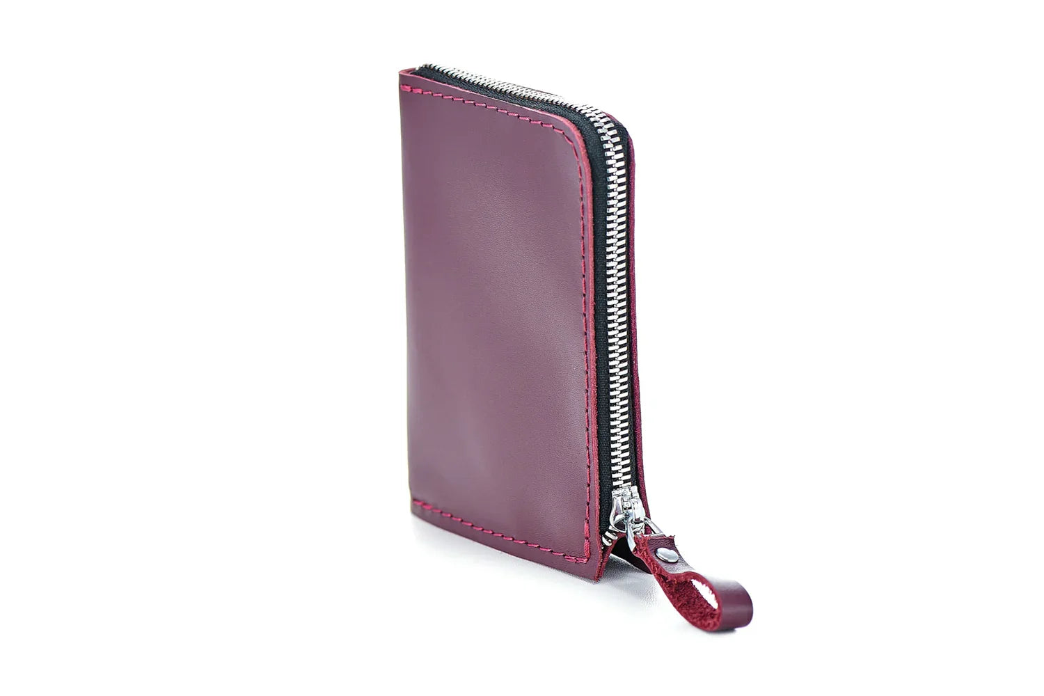 Small Zippered Leather Wallet