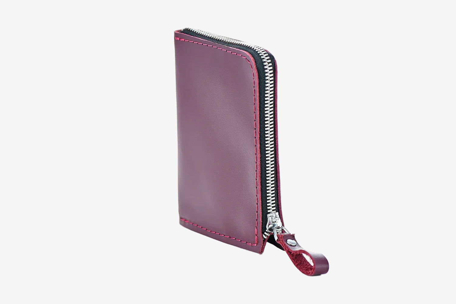 Small Zippered Leather Wallet