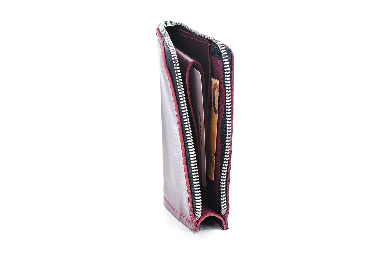 Small Zippered Leather Wallet