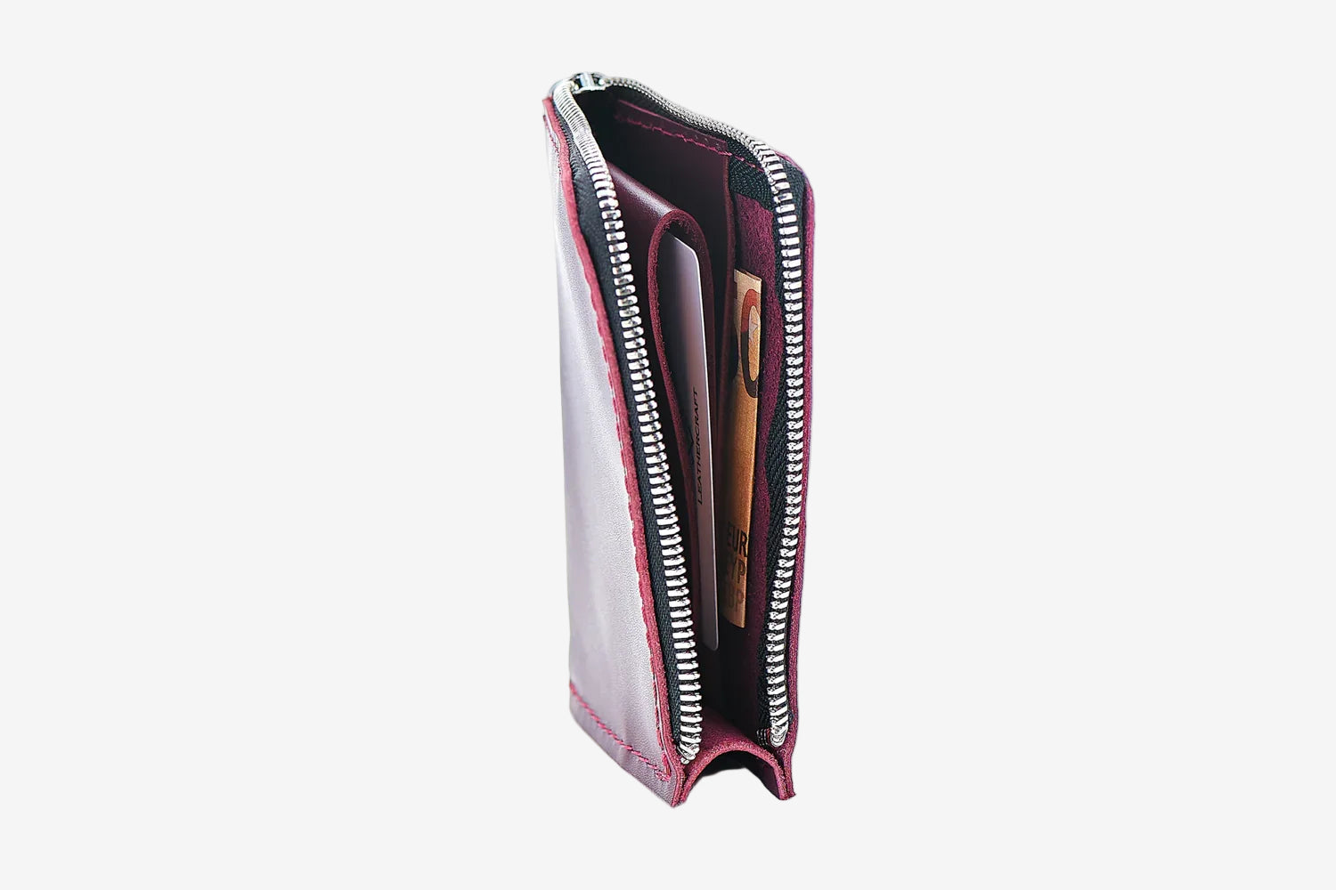 Small Zippered Leather Wallet