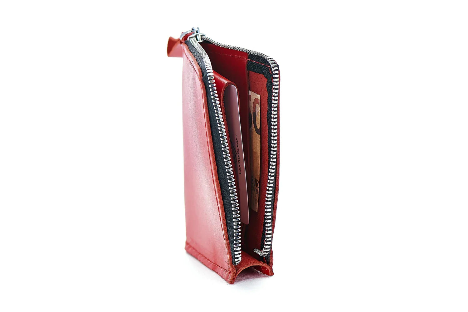 Small Zippered Leather Wallet