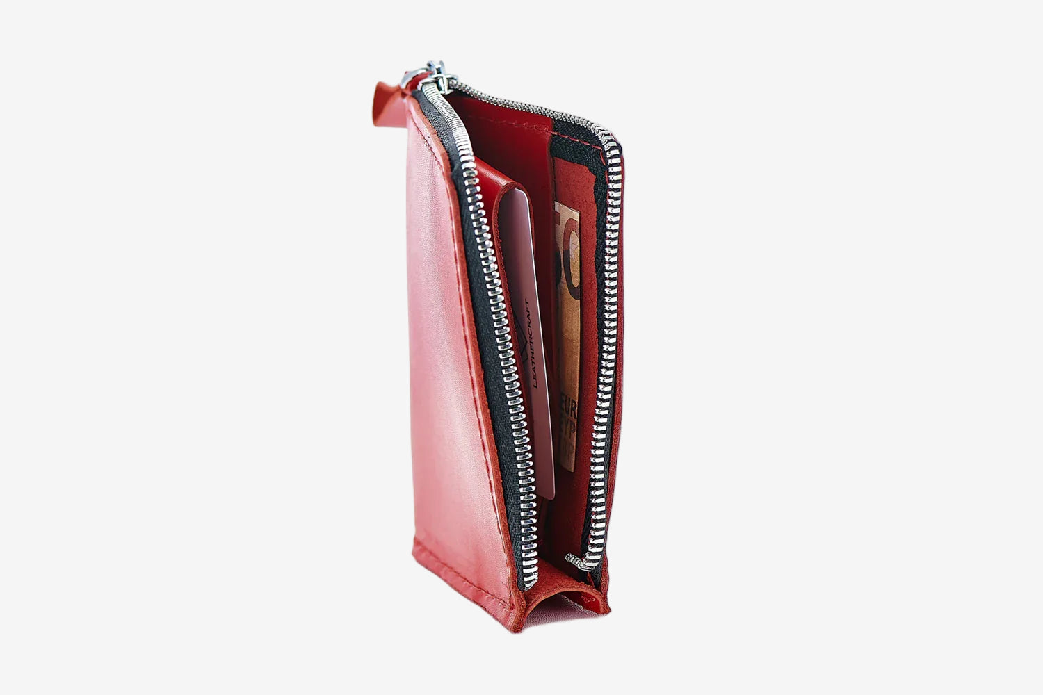 Small Zippered Leather Wallet