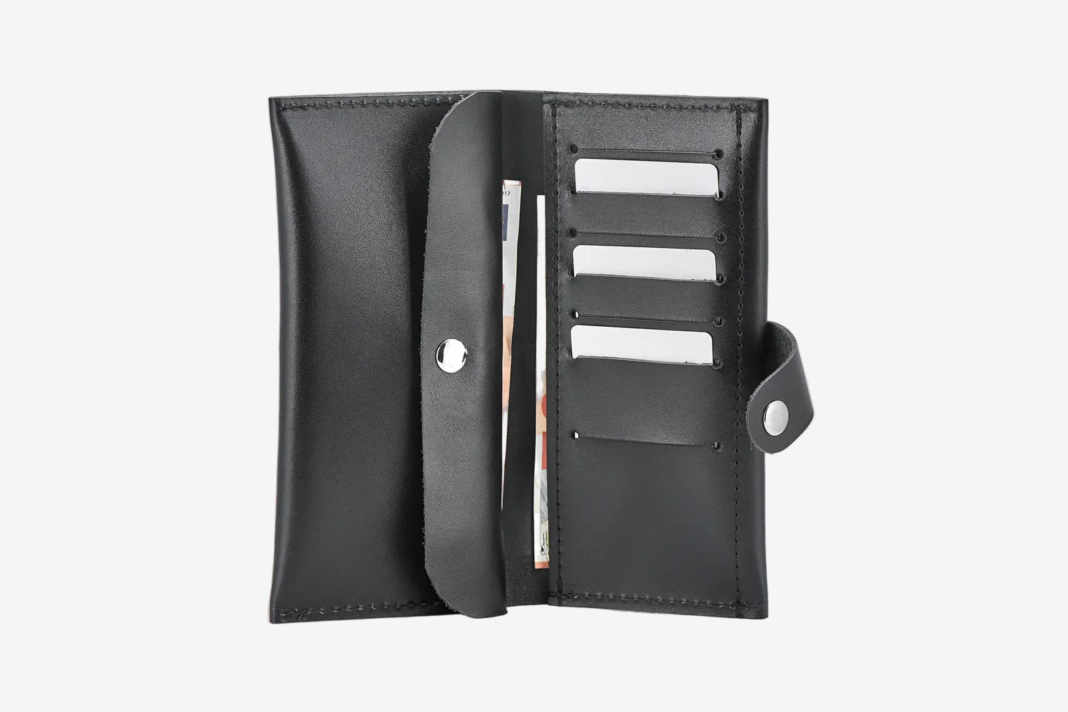 Classic Long Wallet β Smooth Leather & Snap Button