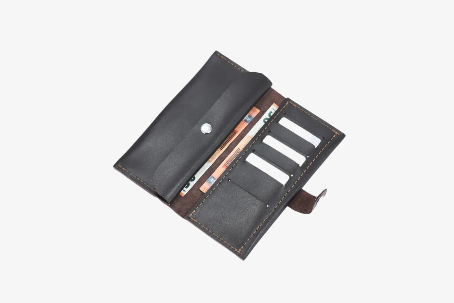 Classic Long Wallet β Smooth Leather & Snap Button