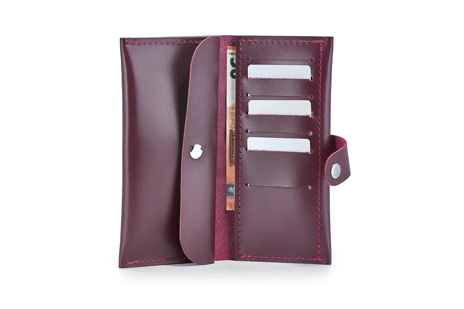 Classic Long Wallet β Smooth Leather & Snap Button