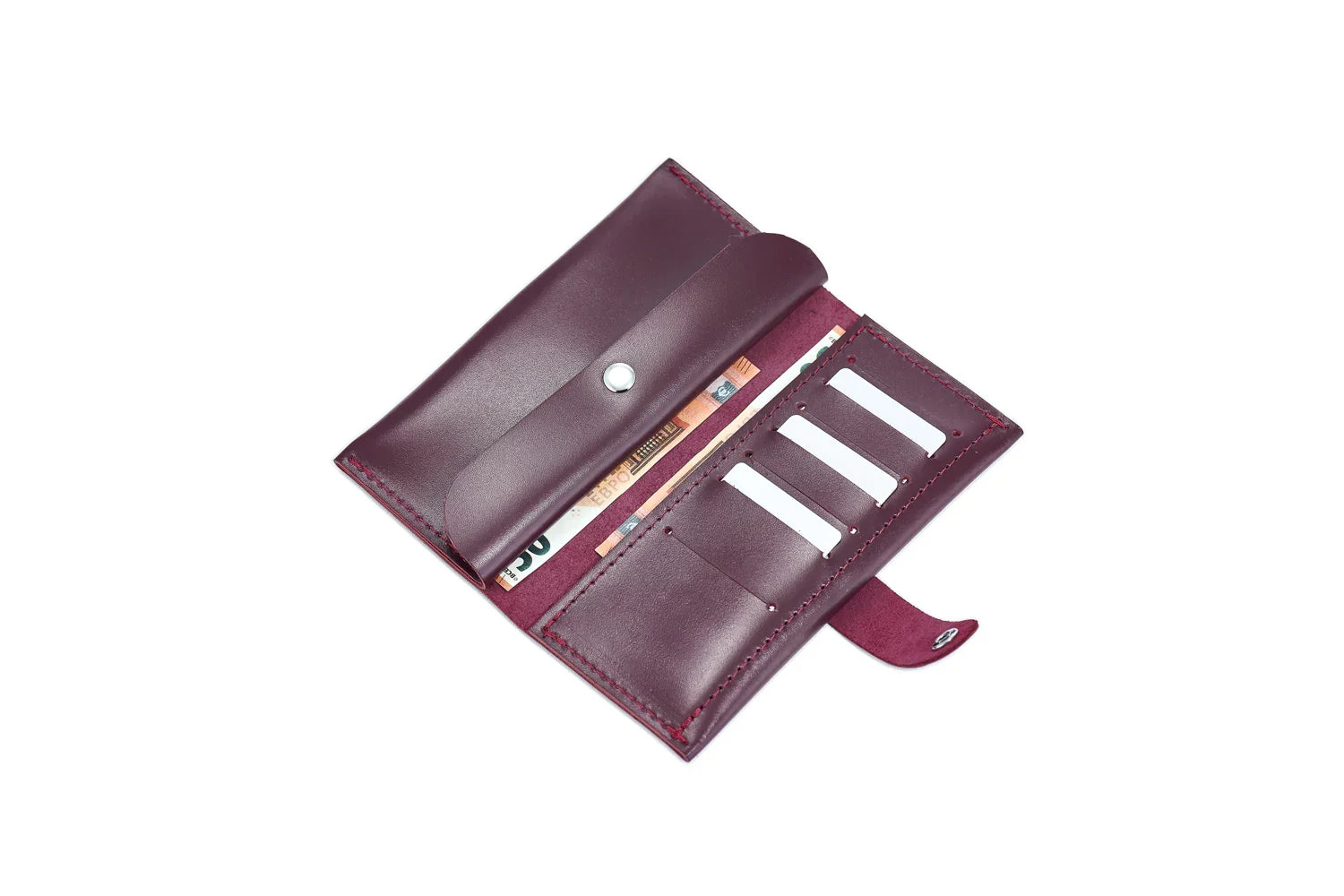 Classic Long Wallet β Smooth Leather & Snap Button