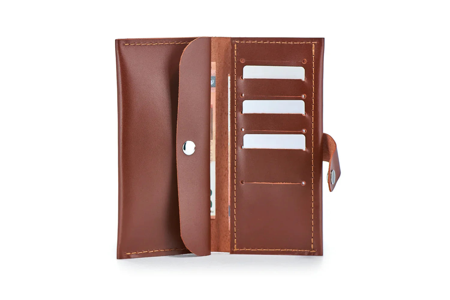 Classic Long Wallet β Smooth Leather & Snap Button