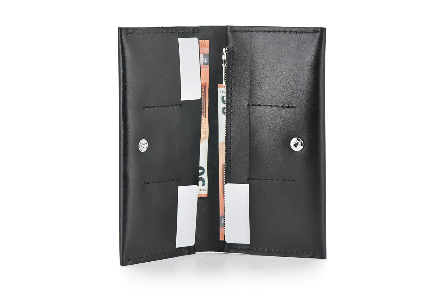 Long Smooth Leather Wallet with Handle