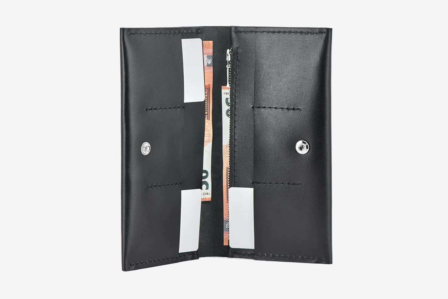 Long Smooth Leather Wallet with Handle