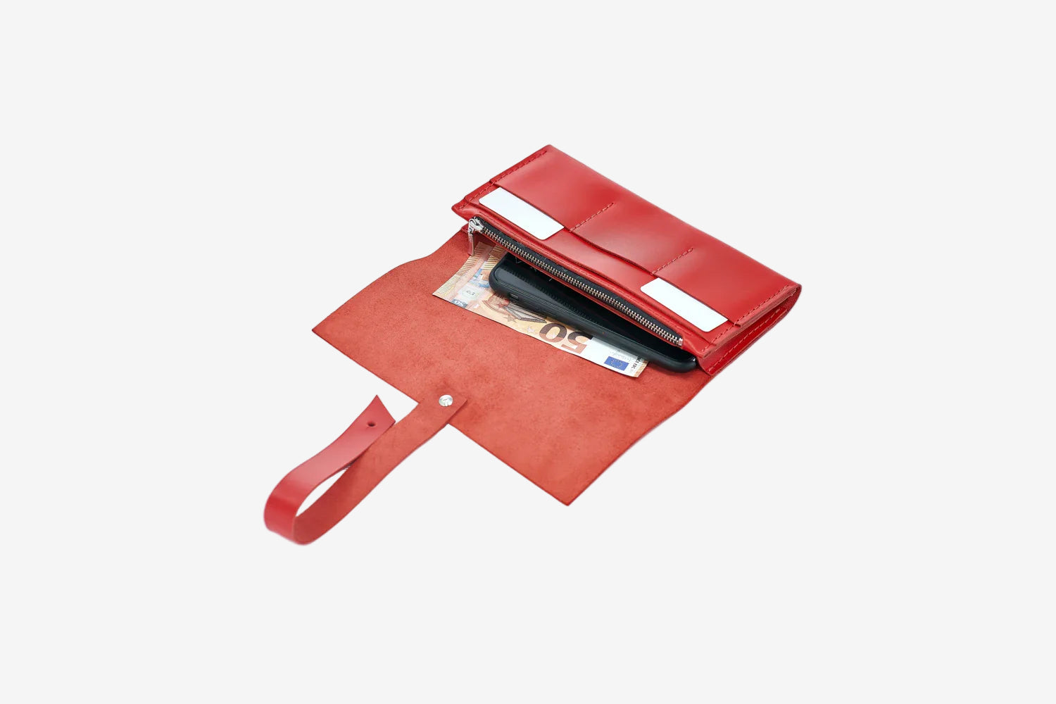 Smooth Leather Wallet for Women | Wrap Closure + Zip Pocket