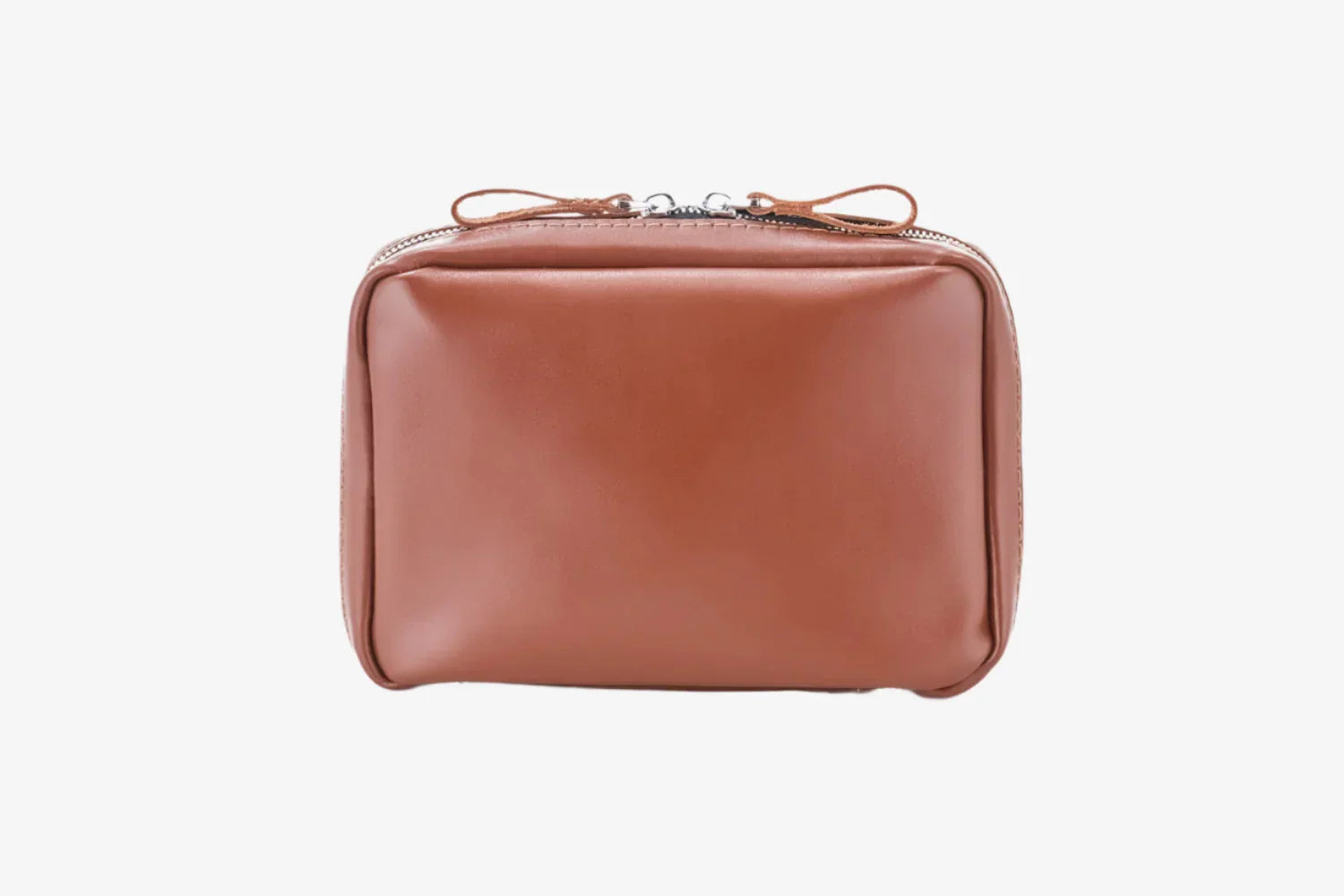 Zippered Leather Cable Organizer with Handle | Travel Tech Pouch