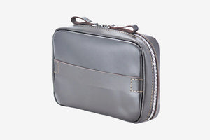 Zippered Leather Cable Organizer with Handle | Travel Tech Pouch