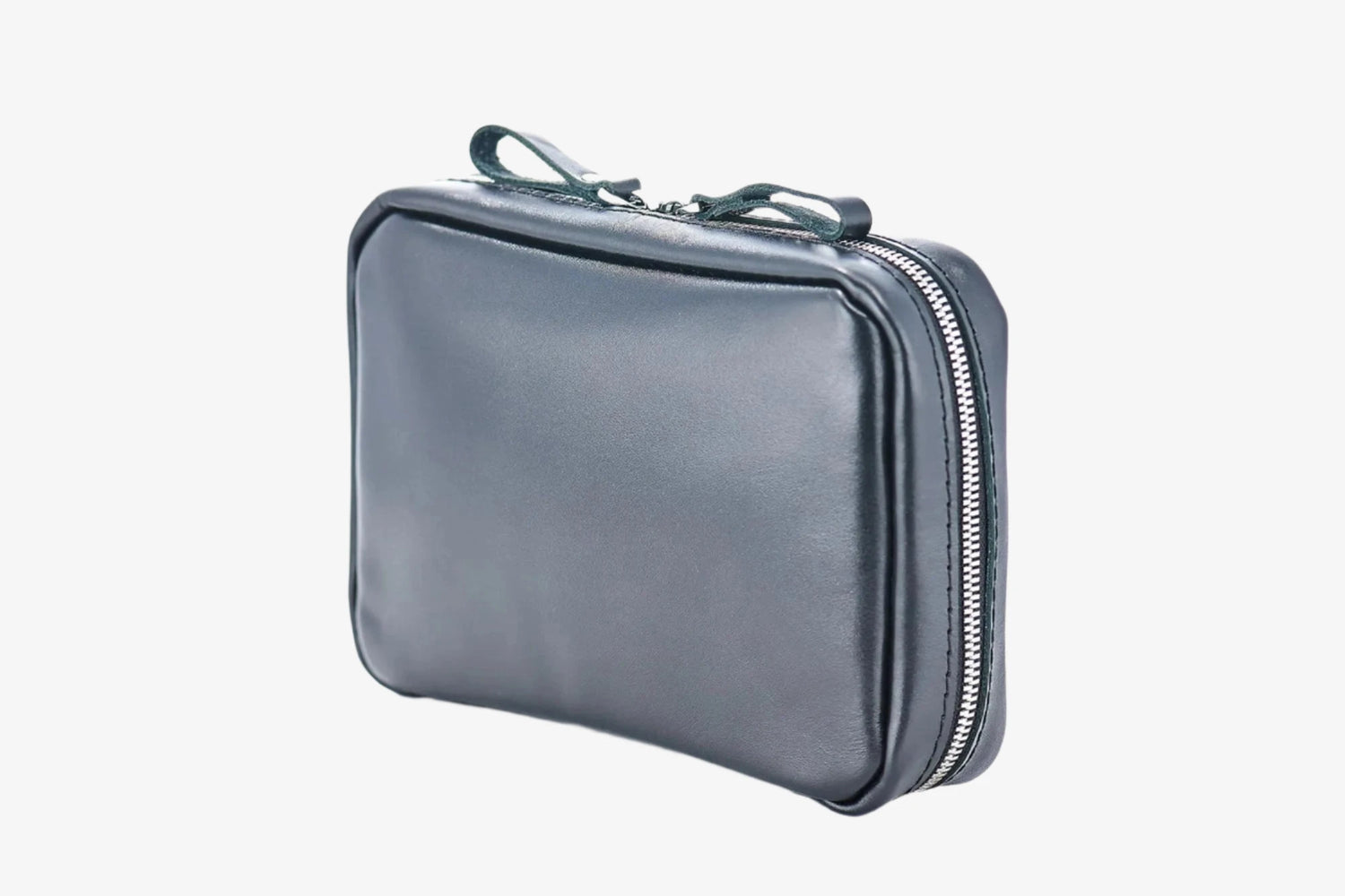 Zippered Leather Organizer for Cables and Tech | Black - Wenderfarer