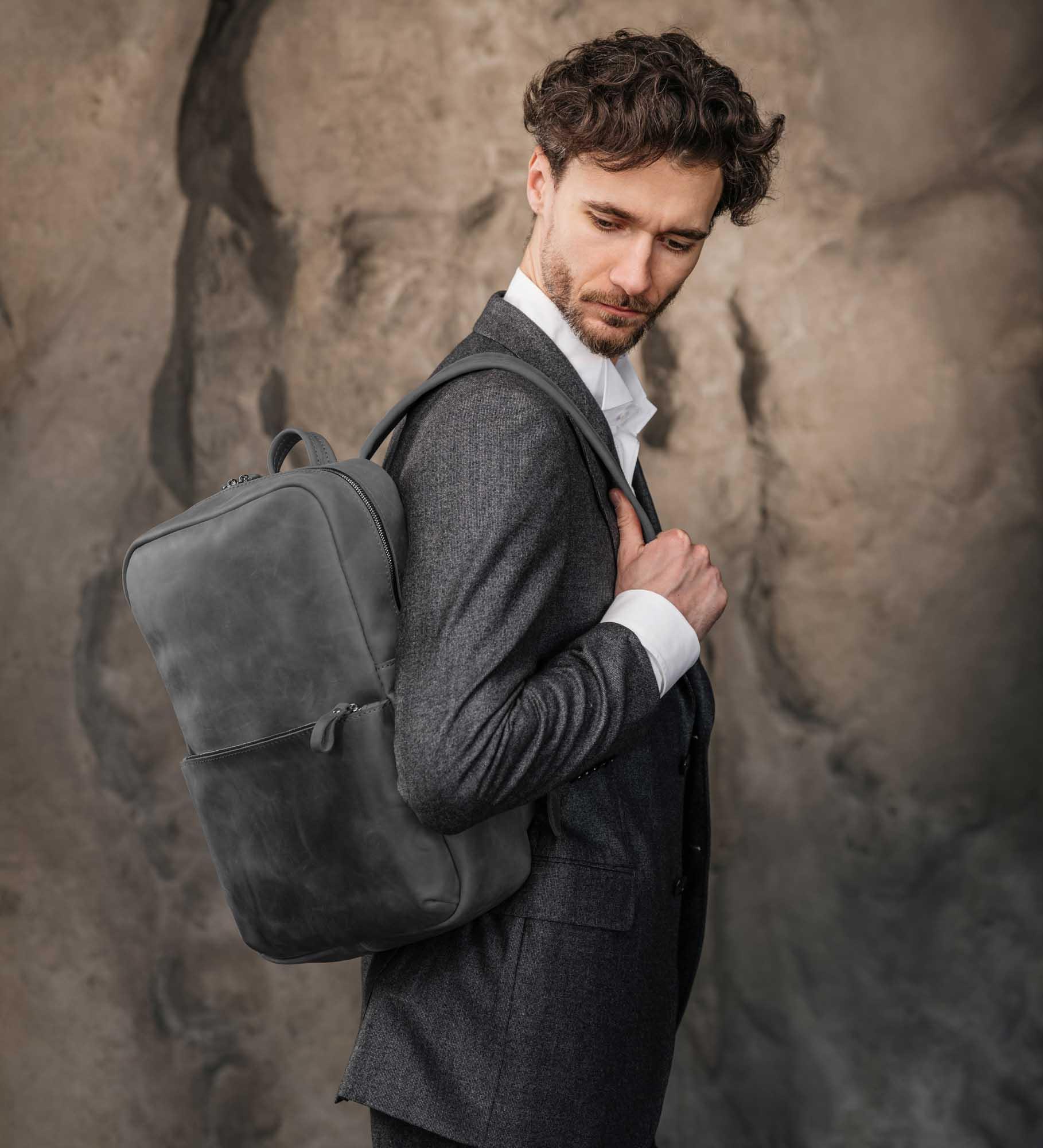 Matte Leather Laptop Backpack for Work and Travel | Nomad