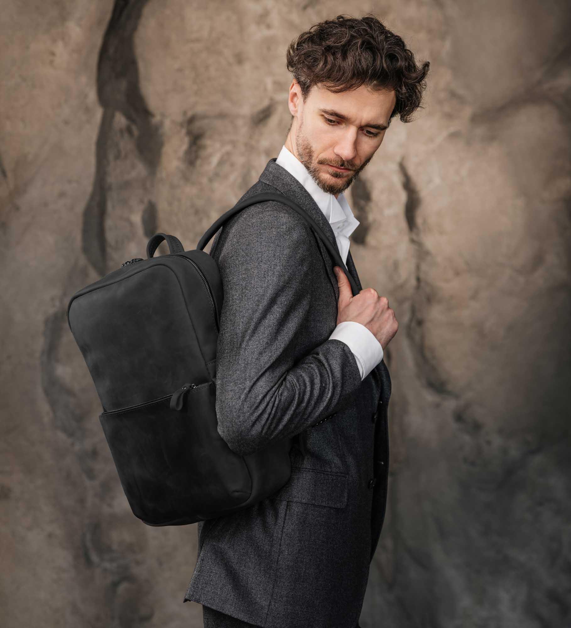 Matte Leather Laptop Backpack for Work and Travel | Nomad
