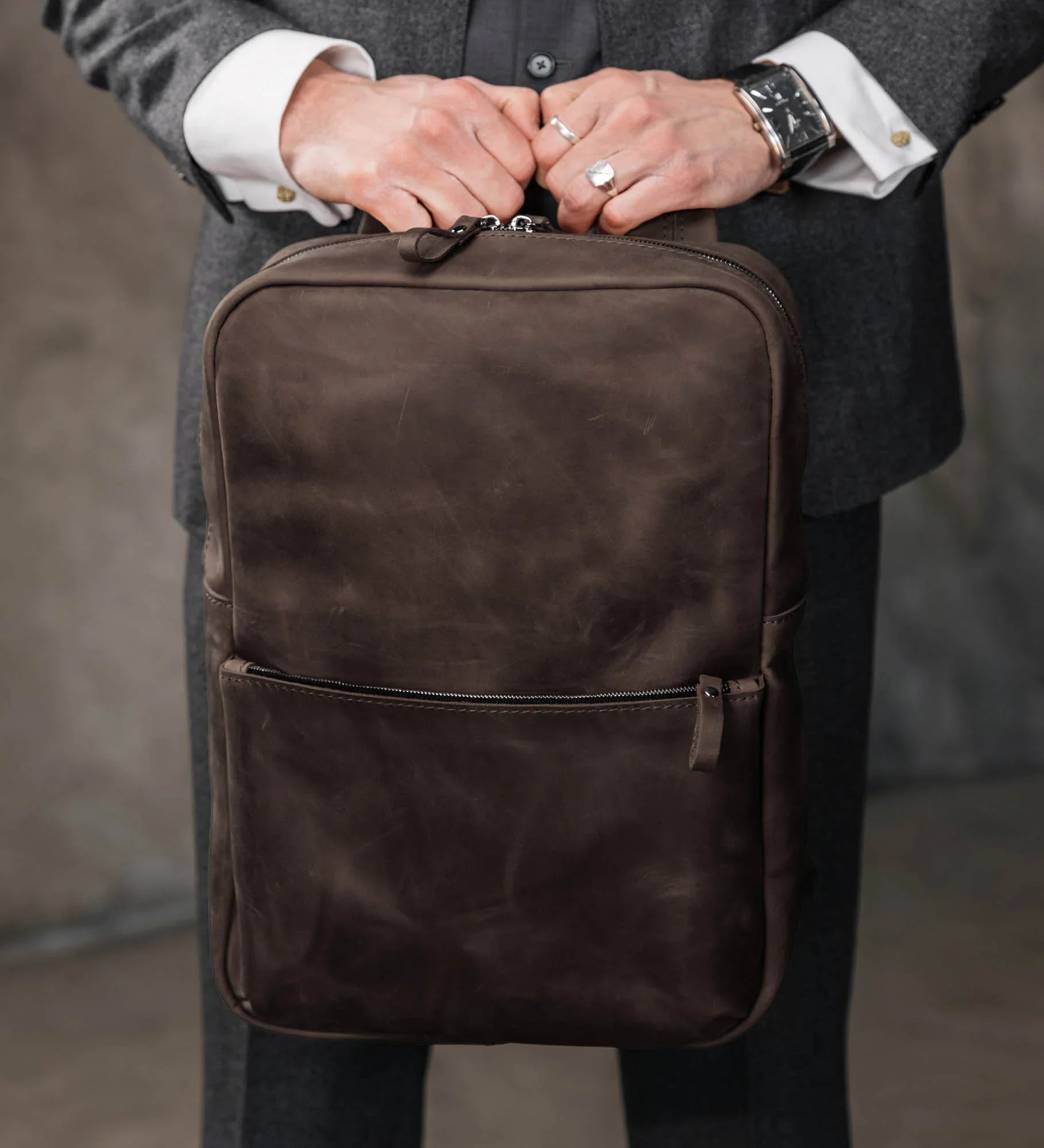 Matte Leather Laptop Backpack for Work and Travel | Nomad