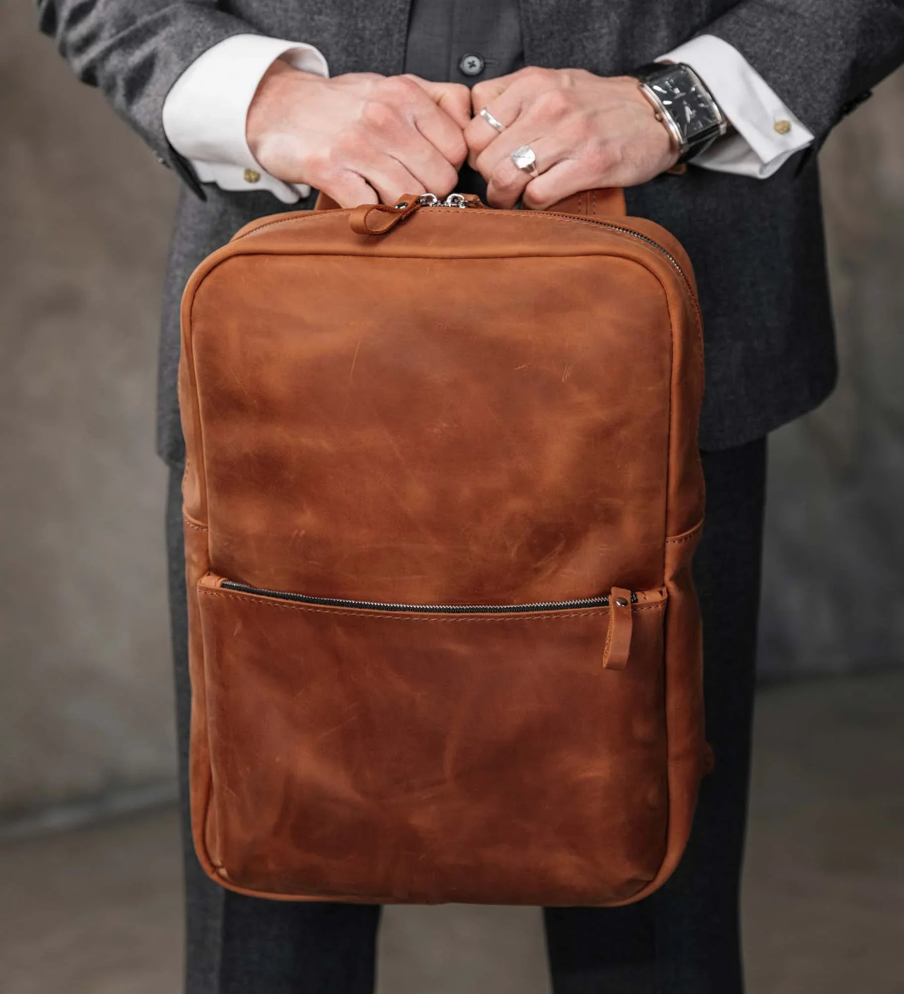 Matte Leather Laptop Backpack for Work and Travel | Nomad
