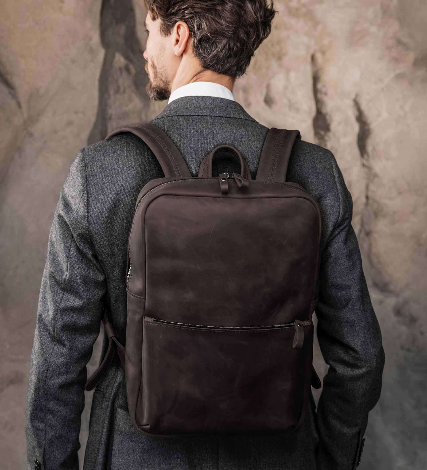 Matte Leather Laptop Backpack for Work and Travel | Nomad