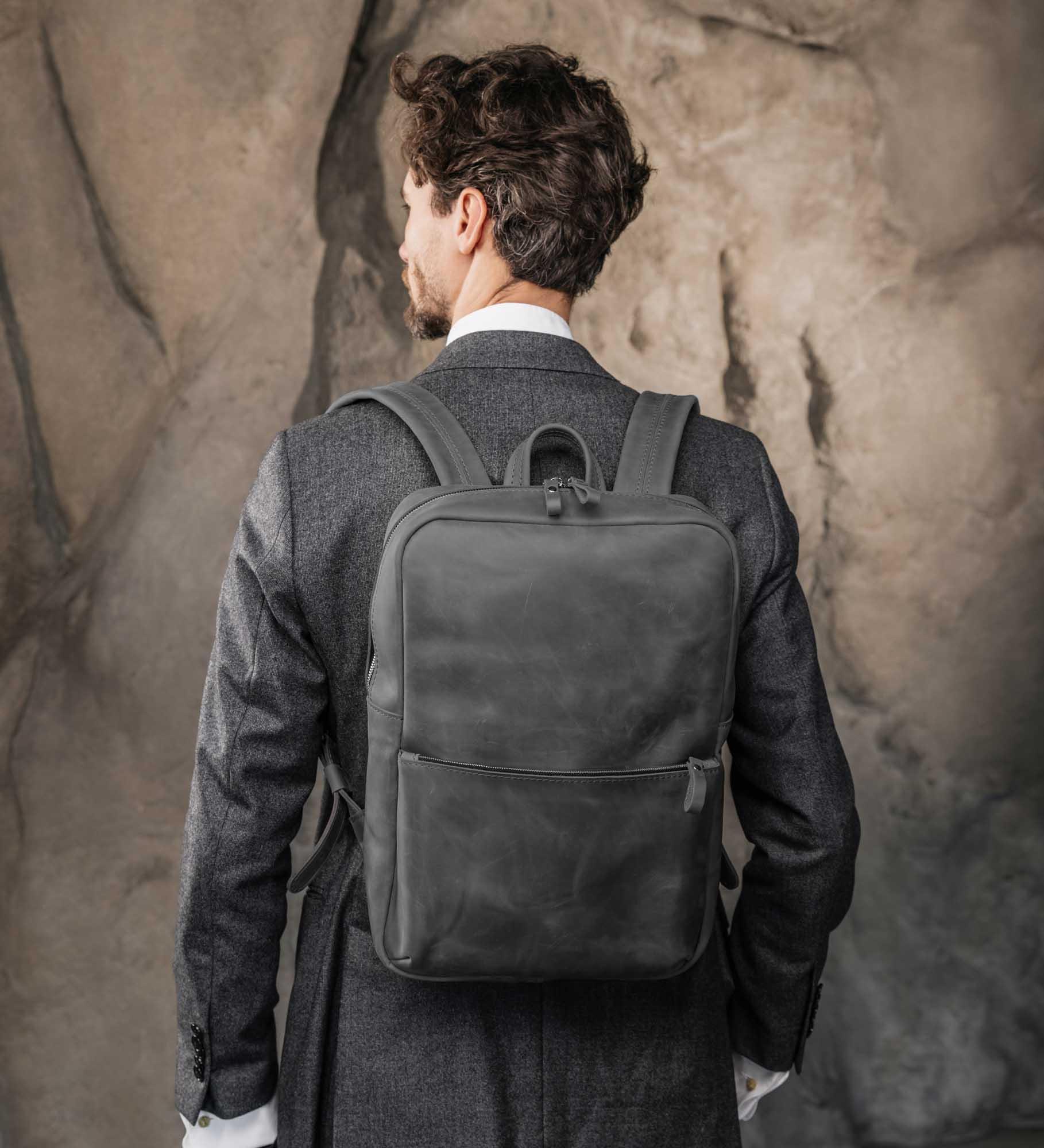 Matte Leather Laptop Backpack for Work and Travel | Nomad