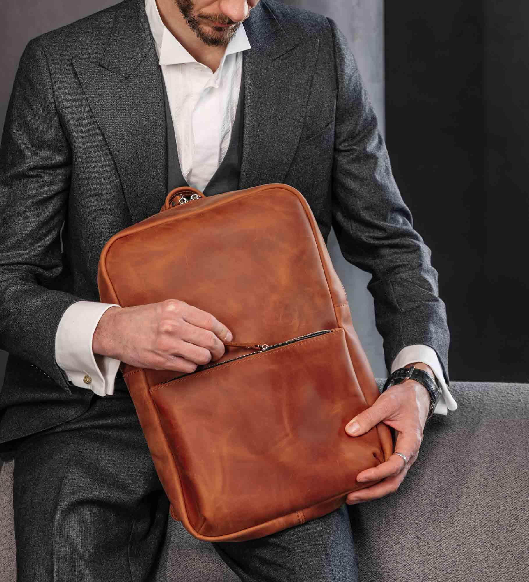 Matte Leather Laptop Backpack for Work and Travel | Nomad