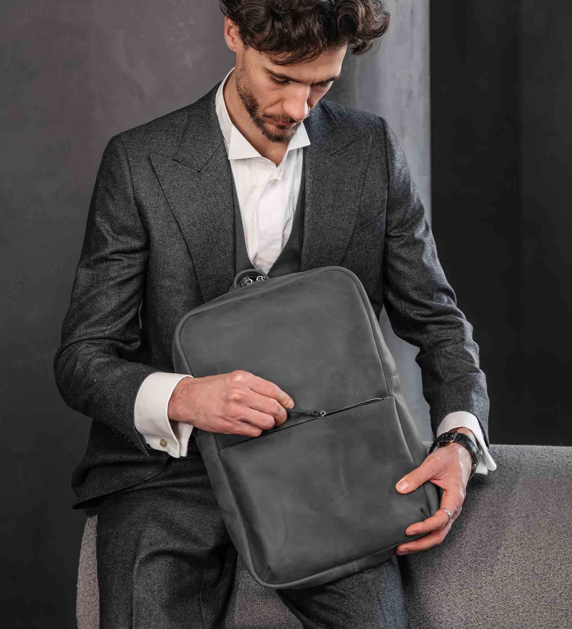 Matte Leather Laptop Backpack for Work and Travel | Nomad