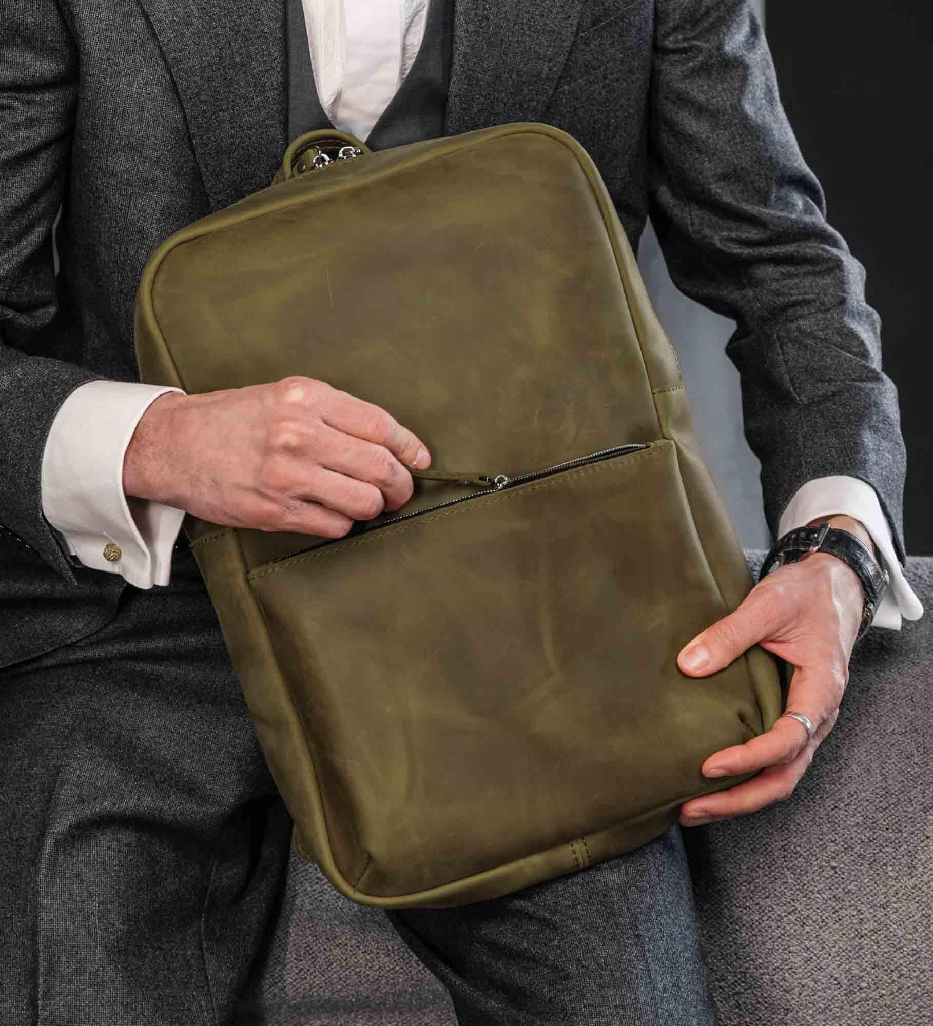 Matte Leather Laptop Backpack for Work and Travel | Nomad