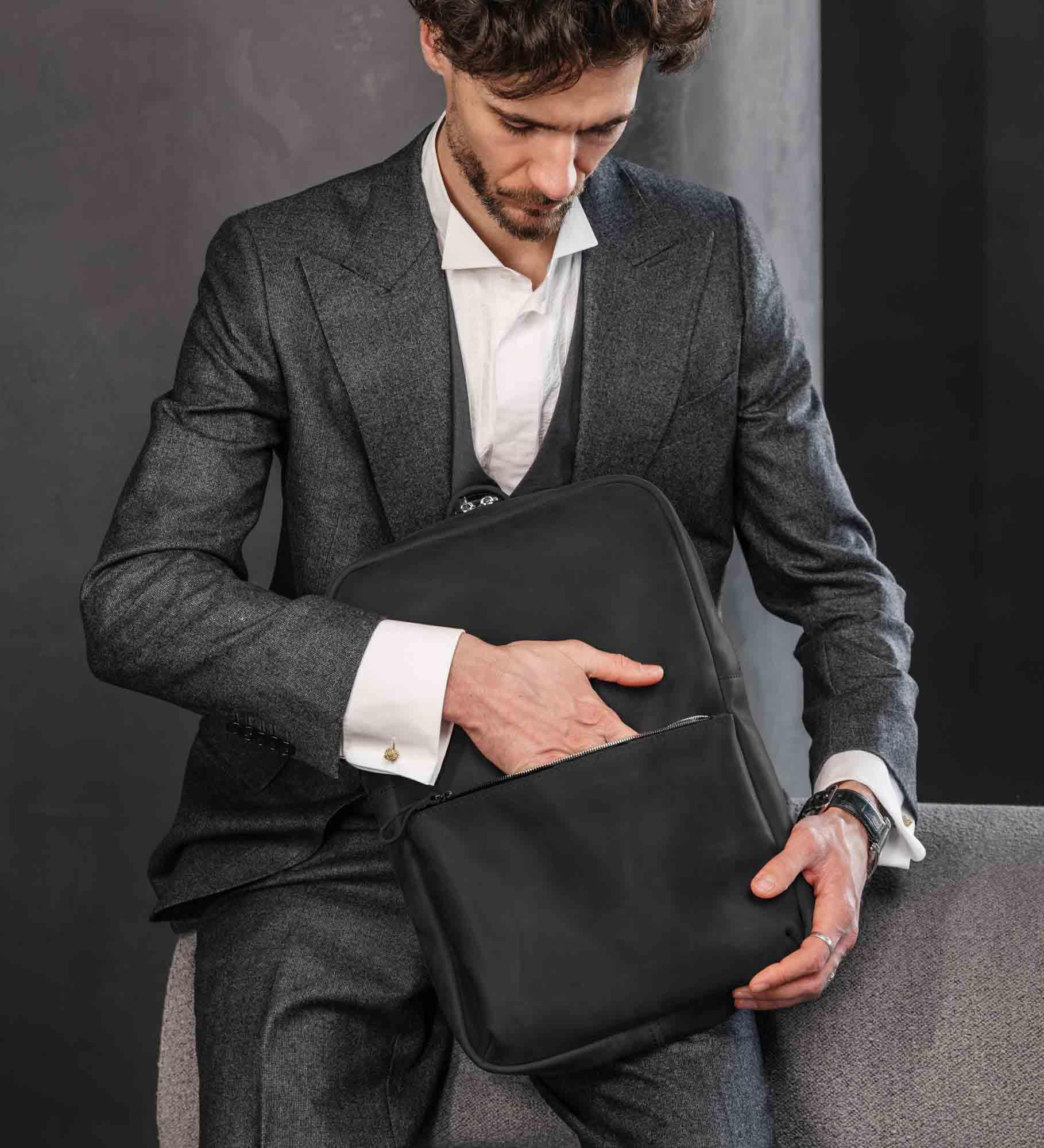 Matte Leather Laptop Backpack for Work and Travel | Nomad