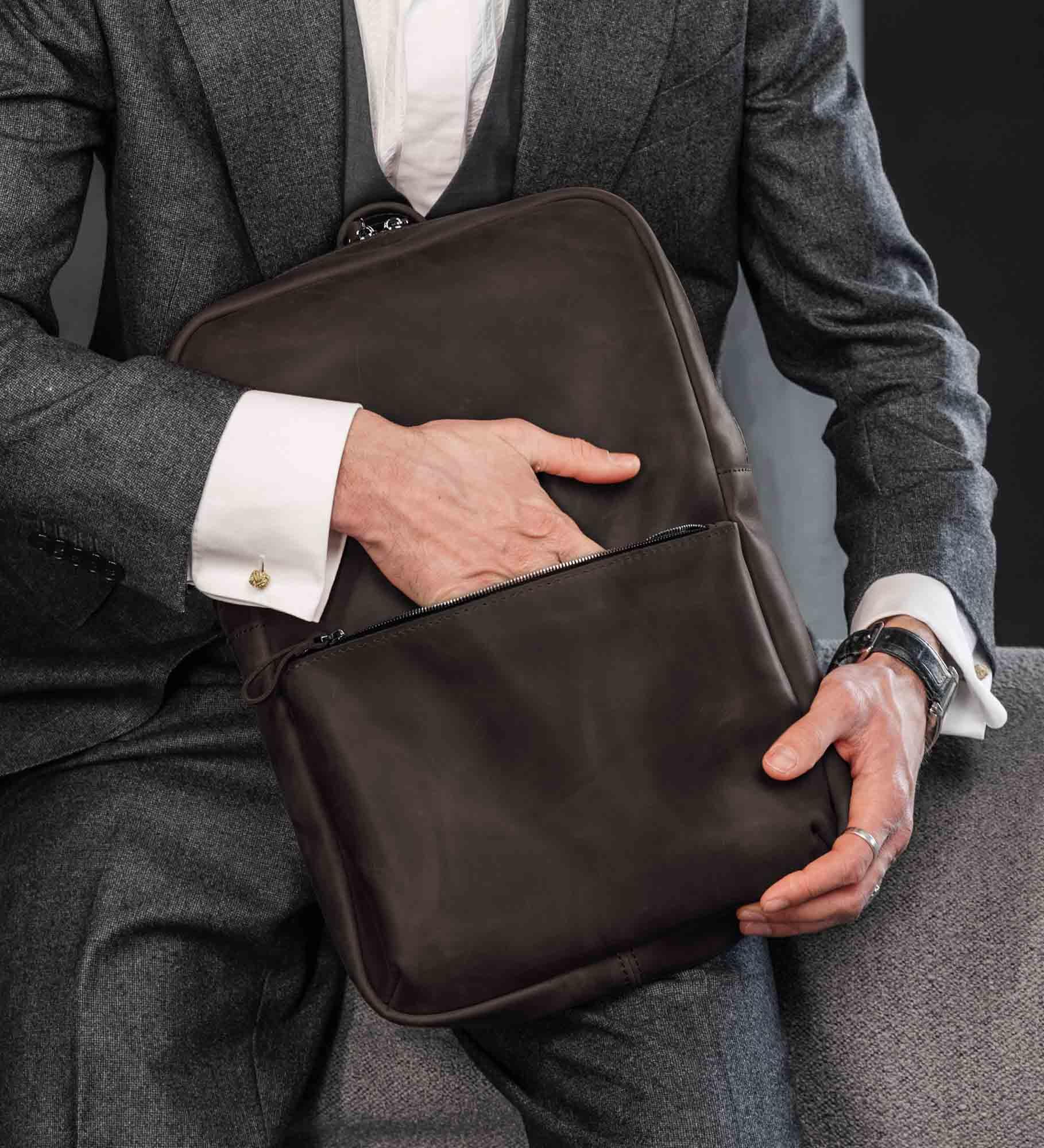 Matte Leather Laptop Backpack for Work and Travel | Nomad