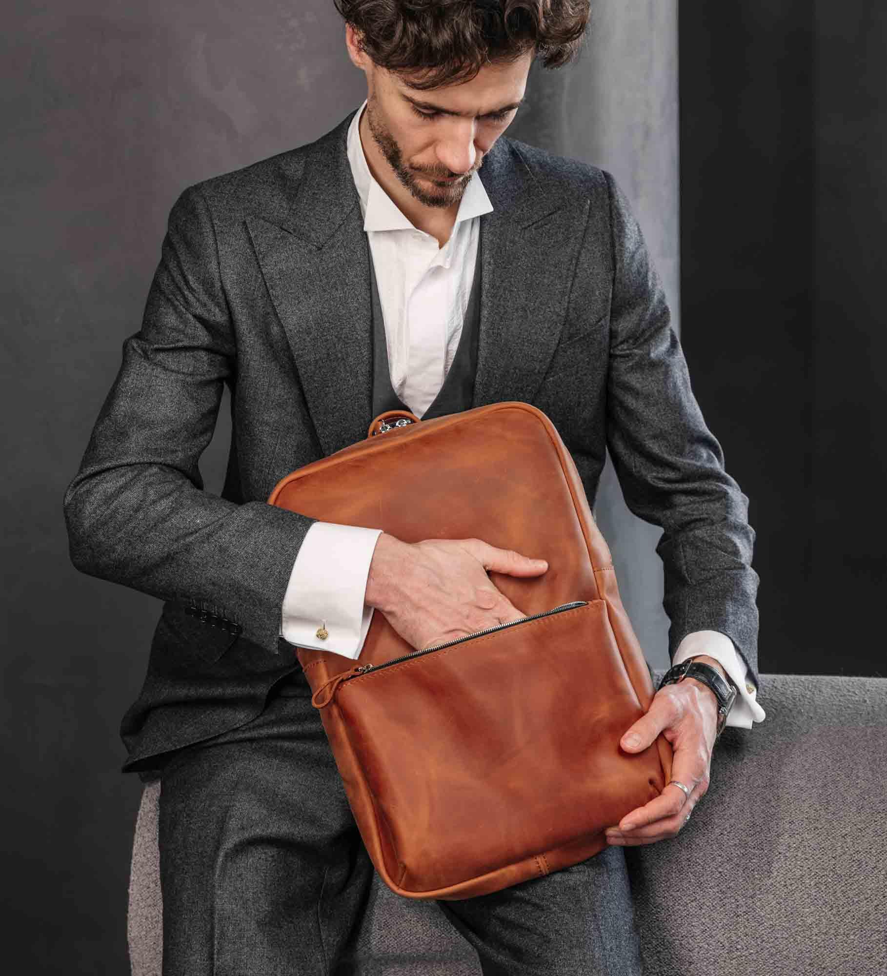Matte Leather Laptop Backpack for Work and Travel | Nomad