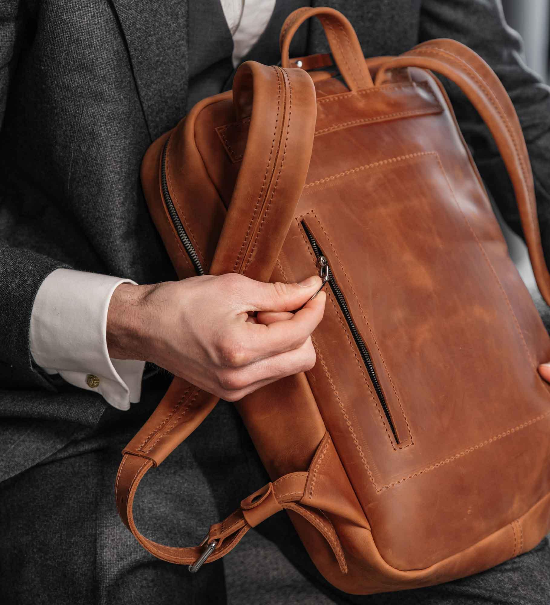 Matte Leather Laptop Backpack for Work and Travel | Nomad
