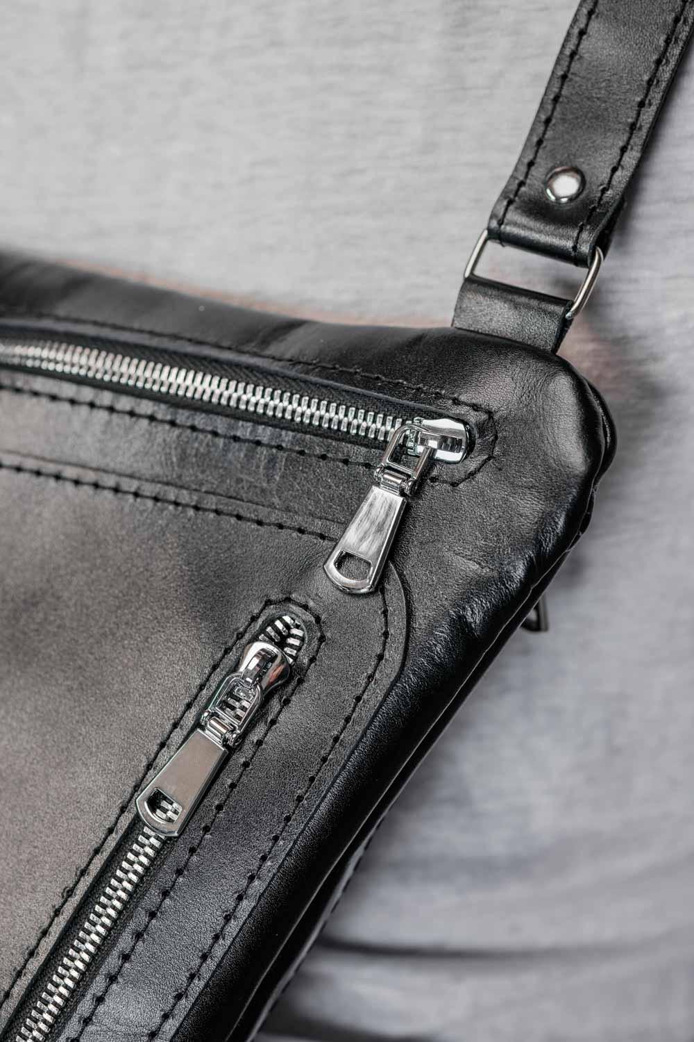 Smooth Leather Sling Bag for Men's | Hidden