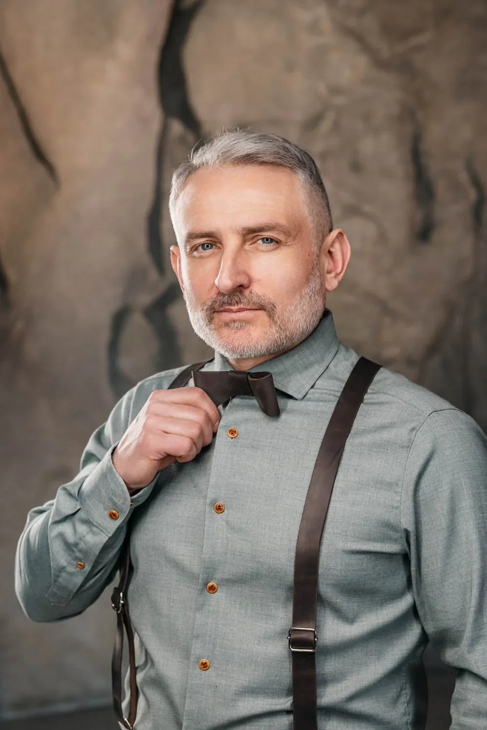 Y-Back Matte Leather Suspenders for Men – Rustic Style