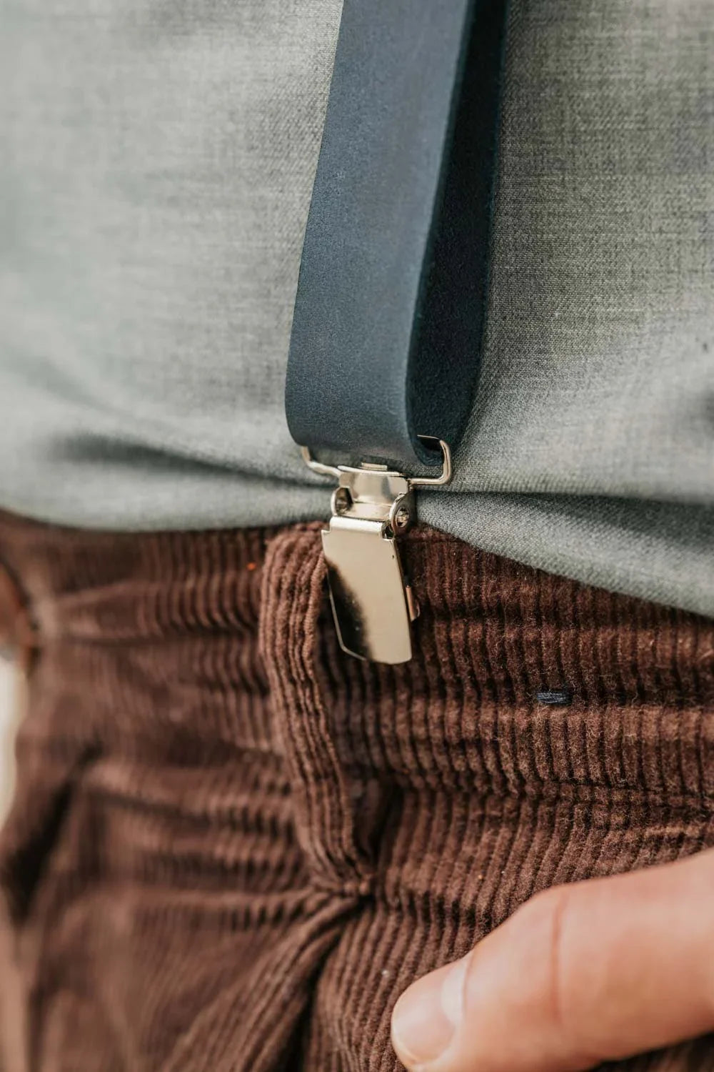 Y-Back Matte Leather Suspenders for Men – Rustic Style