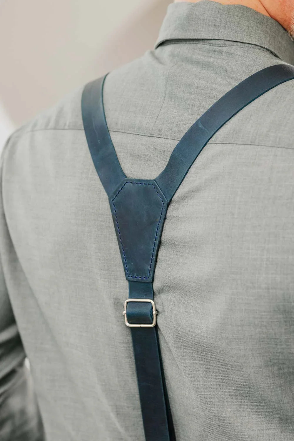 Y-Back Matte Leather Suspenders for Men – Rustic Style