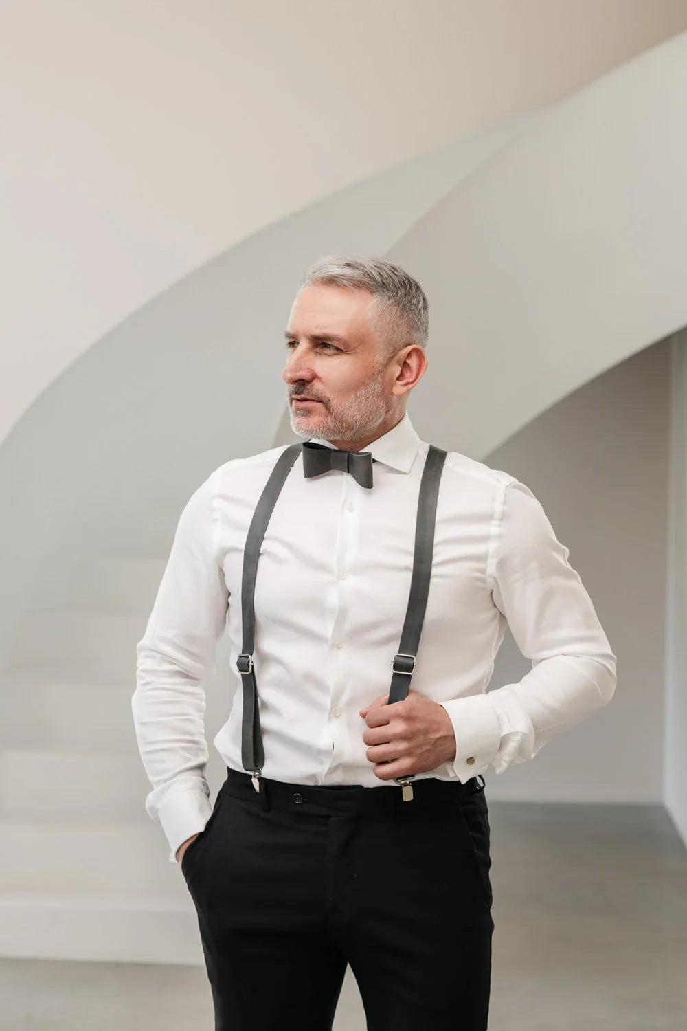 Y-Back Matte Leather Suspenders for Men – Rustic Style