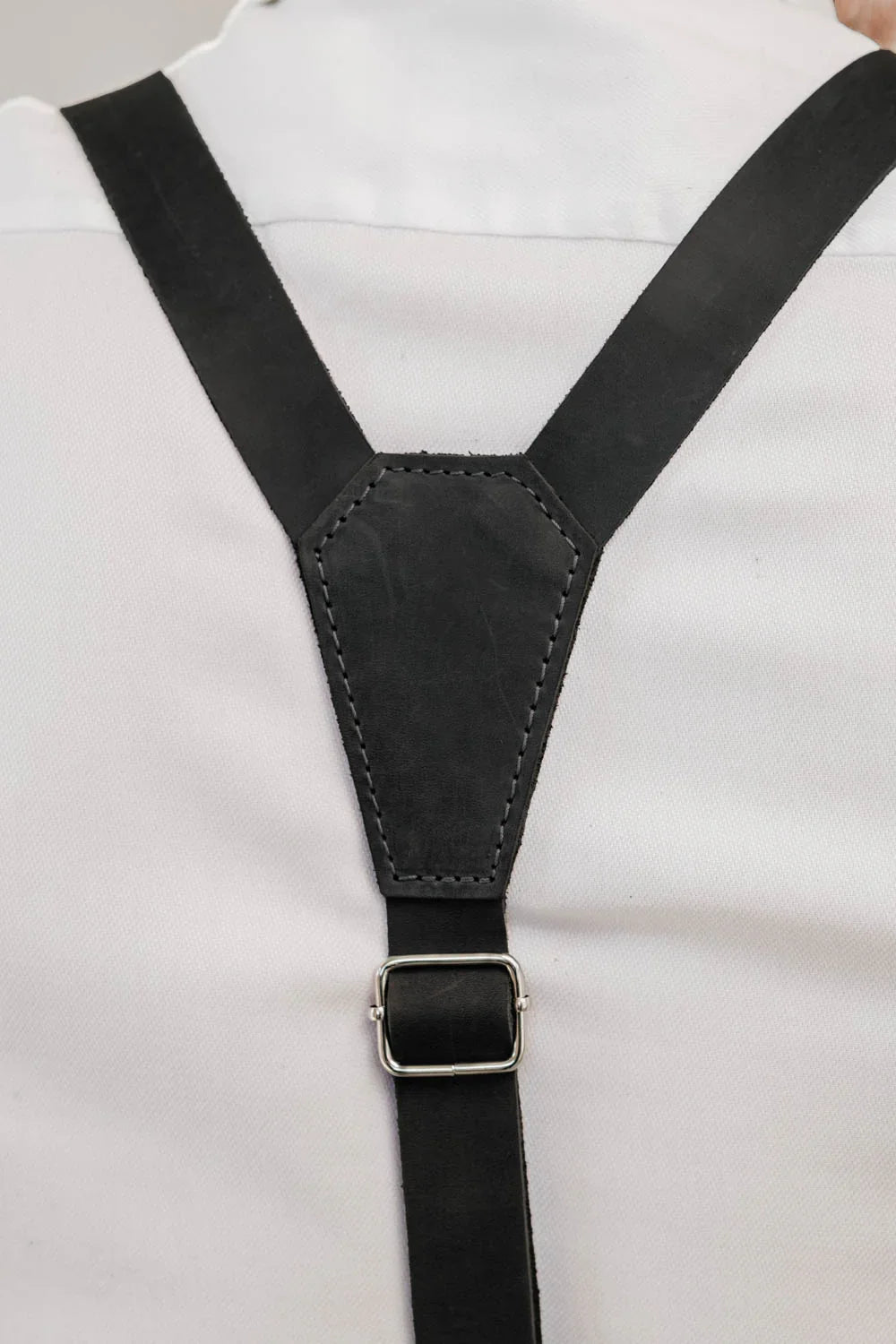 Y-Back Matte Leather Suspenders for Men – Rustic Style